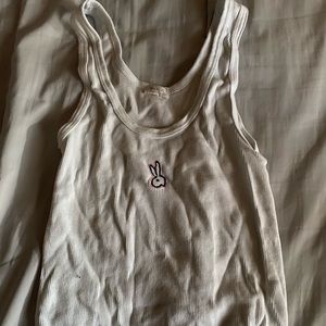 cute white bunny print top